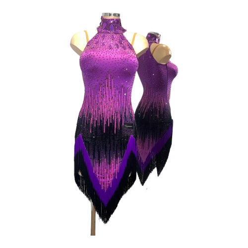 Red Latin Dance Competition Dress With Stones Etsy