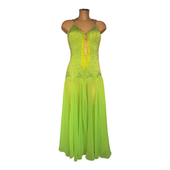 neon chiffon dress Green Dance Dress: American Smooth, Waltz, Foxtrot Coral dress Color:Desert_Rose firstchristmas25 875 - Plus Size this dress floats around