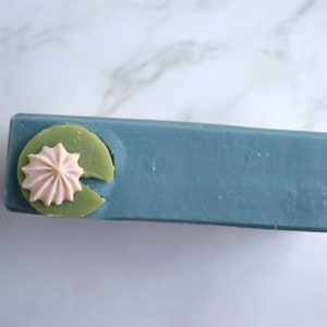 Lily pad Goat Milk Soap, handmade, self care gift, cute soaps for gardeners, plant mom, tea party favors