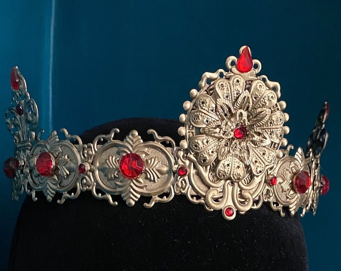 READY TO SHIP - Regal Gold and Red Vampire Crown