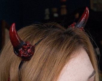 Devil Horns in Red - Halloween Costume - Horn Headband