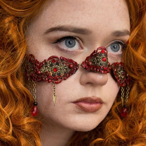 Red Face Jewellery - Fairy Core Nose Jewelry - High Fae Armour - Celtic Belly Dancer Mask