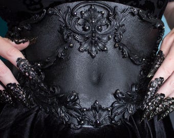 Gothic Waist Corset Belt in Black