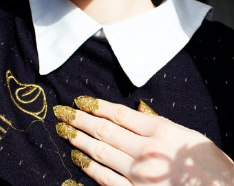 Vampire Armour - Gold Nail Rings - Claws - Victorian