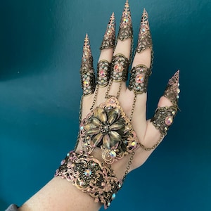 Rose Vampire Claw Rings - Handpantser - Halloweenkostuum - Nagels - Cosplaysieraden