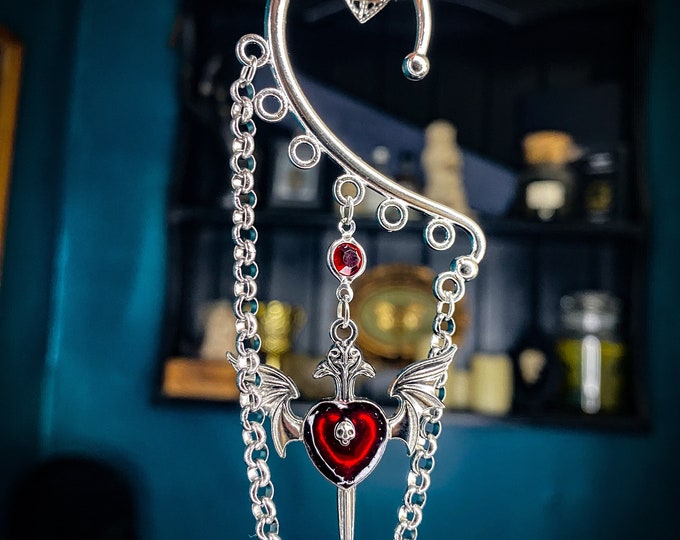 Red Bat Gothic Earcuff
