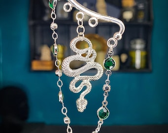 Green Snake Ear Cuff