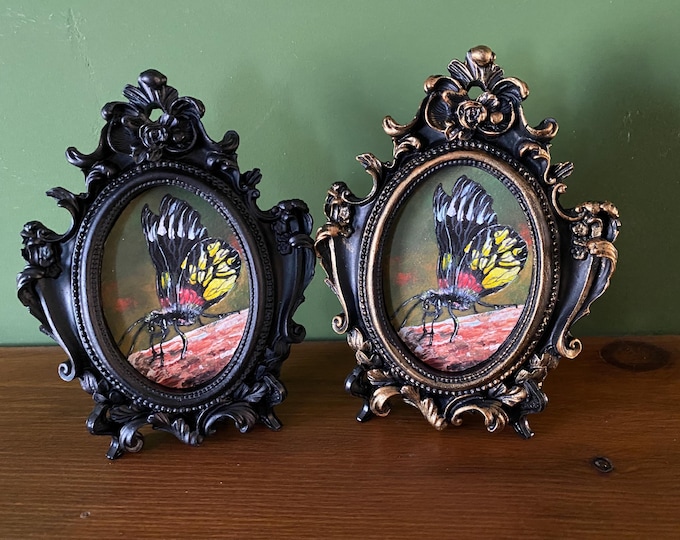 Butterfly Painting In Baroque Frame
