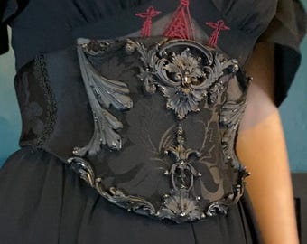 Ready to Ship - Limited Edition Gothic Waist Corset Belt in Black