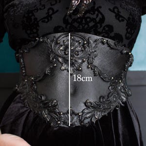 Gothic Waist Corset Belt in Black image 6