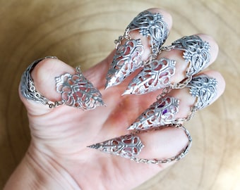 Silver Midi Claw Rings