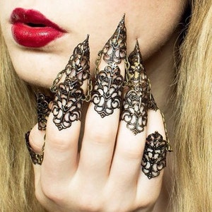 Dragon Armor - set x 5 stuks - verstelbare klauwringen - brons of goud