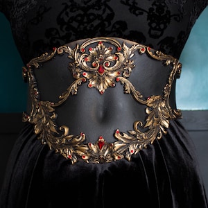 Gothic Waist Corset Belt in Gold