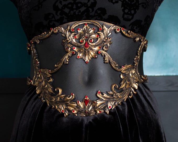 Gothic Waist Corset Belt in Gold