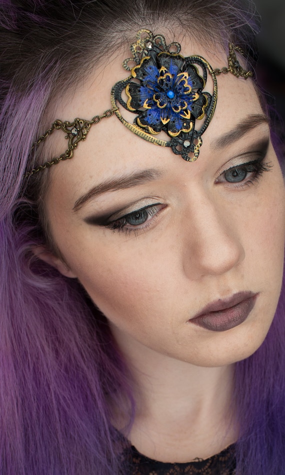 Flower Fantasy Circlet - Gothic Head Chain - Head Band 