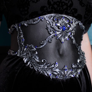 Gothic Waist Corset Belt in Silver