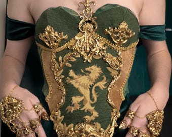 Limited Edition Gold Lion Full Medieval Gothic Armoured Corset