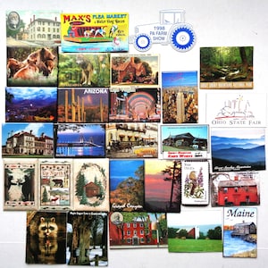 Vintage Refrigerator Magnets - Travel Magnets - USA Souvenir - 29 pcs
