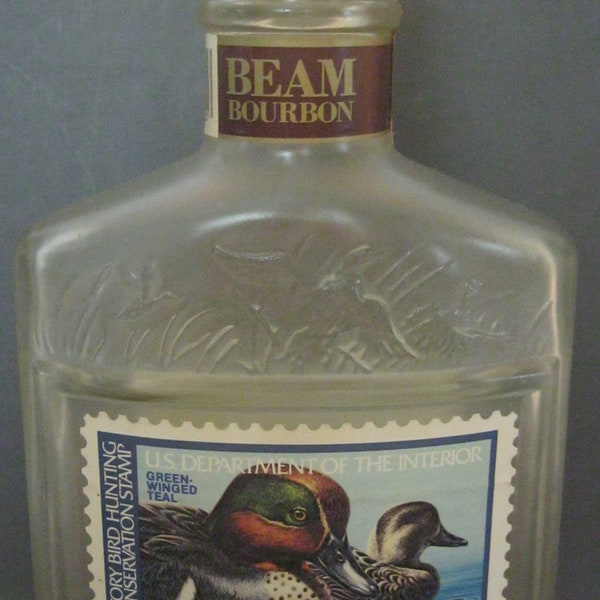 Jim Beam Bourbon Whiskey Decanter Duck Stamp Series 2nd Edition Bottle Empty