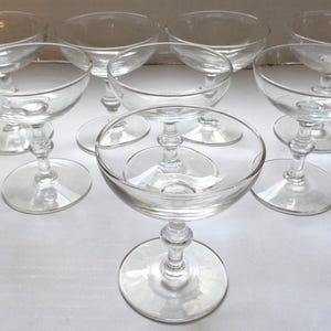 Vintage Libbey Georgian Champagne Sherbet Coupe Glasses (set of 8) 4 1/4&quot; tall
