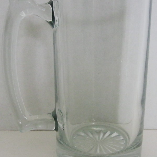 Vintage Clear Glass Beer Mug Heavy Duty Beer Glass X Large 7" Tall 24 oz