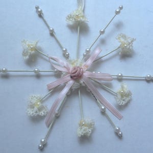 Vintage Beaded Snowflake Christmas Ornaments Lot of (11)