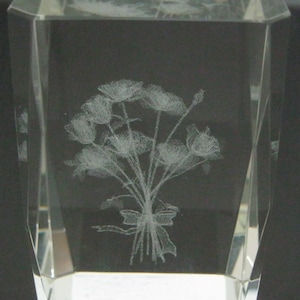 Vintage Art Glass Flower Paperweight