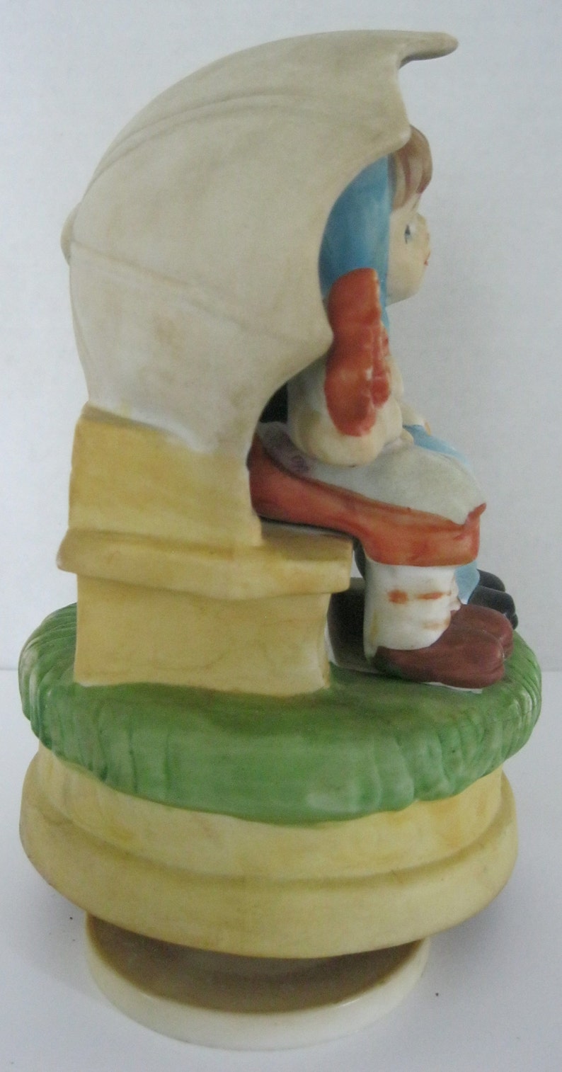 Vintage Children Figurine Music Box Rotating