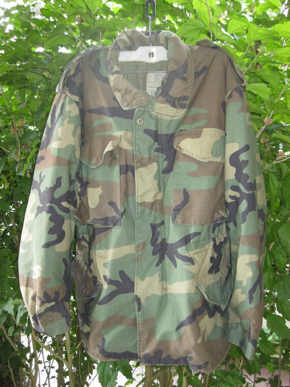 Vintage Camouflage Coat, US Military Woodland Coat