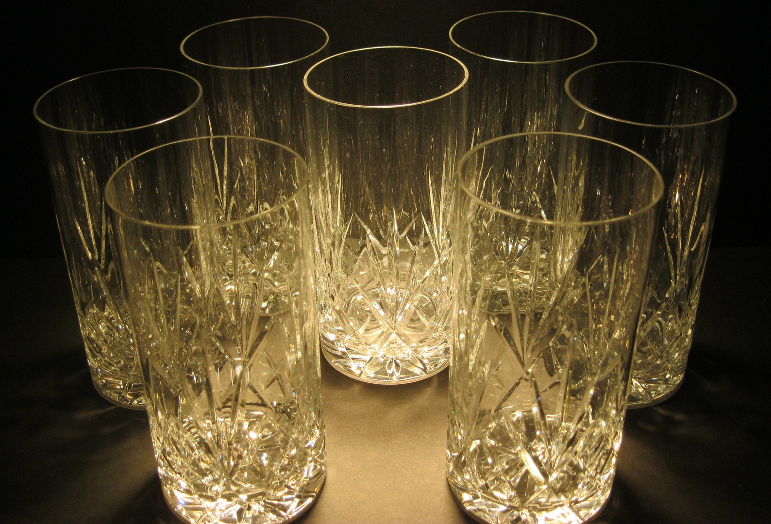 Vintage Crystal Highball Glasses Tumblers Drinking Glasses Etsy