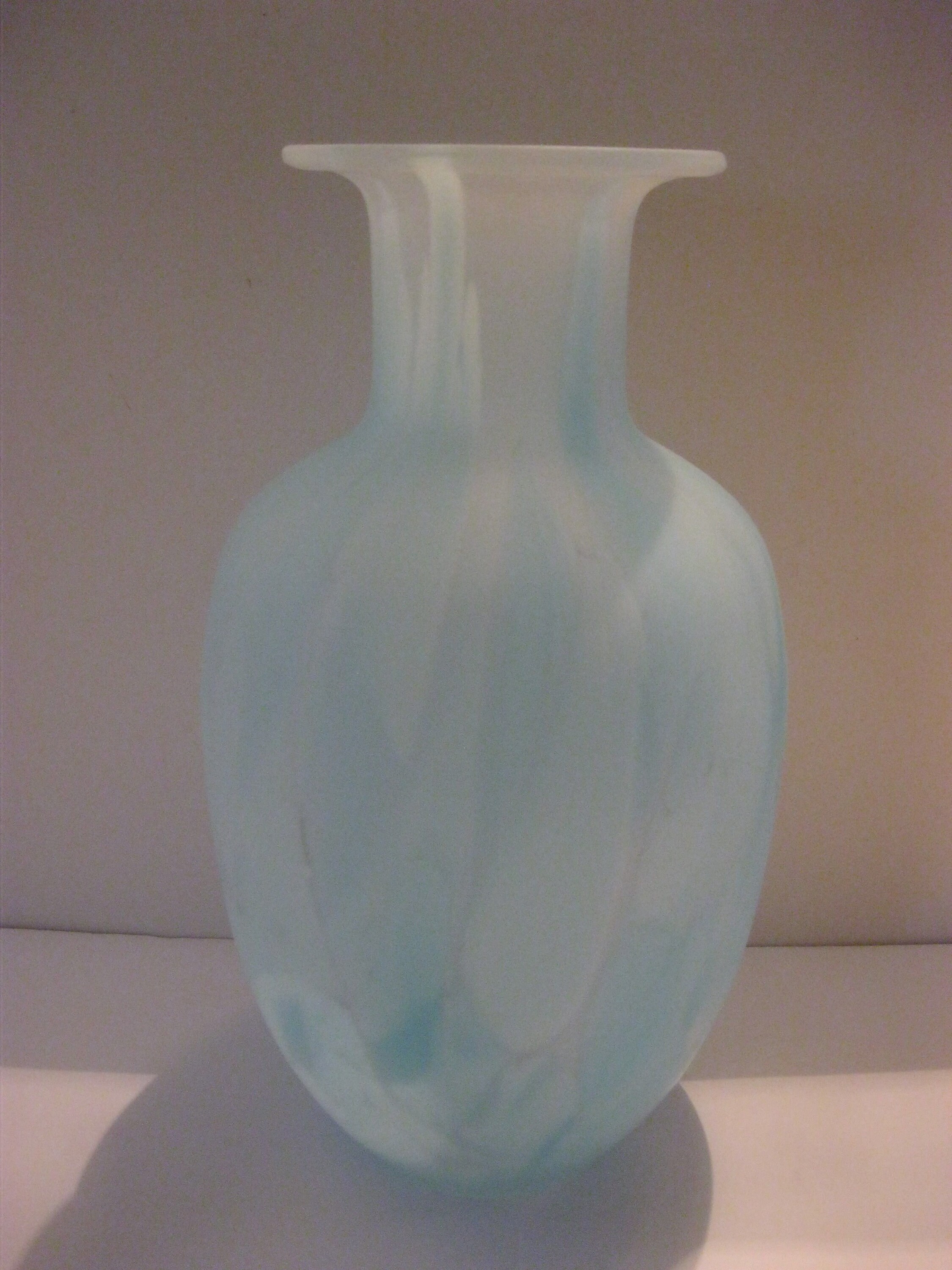 Lux of Italy Vase Blue Art Glass Swirl Vase Etsy