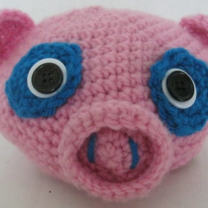 Vintage Crocheted Pig Plushie Handmade