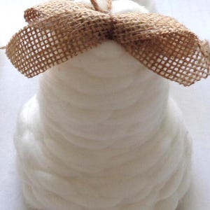 Christmas Bell Ornaments - Yarn & Burlap - 4&quot; tall - (4)