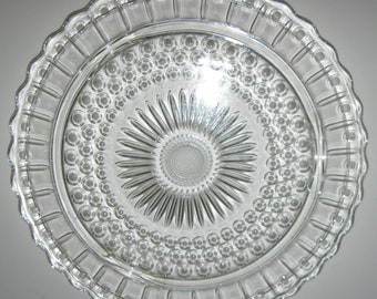 Vintage Federal Glass Cake Plate / Serving Platter