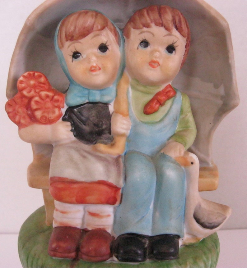 Vintage Children Figurine Music Box Rotating