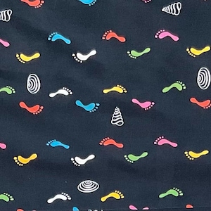 vintage Scrap Fabric from 1950s Skirts, “ Gay Tracks “ Artist pint. 33” x 69”