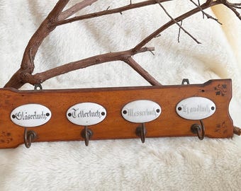 Antique Wooden wall Kitchen towels   hook Rack,