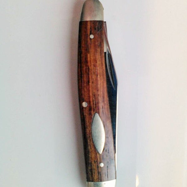 SALE! Vintage Pocket Knife, Wood and Sterling Silver with Stainless Steel, Utility 1960's Pocket Knives, Rare Rostfrei Collectible Knife