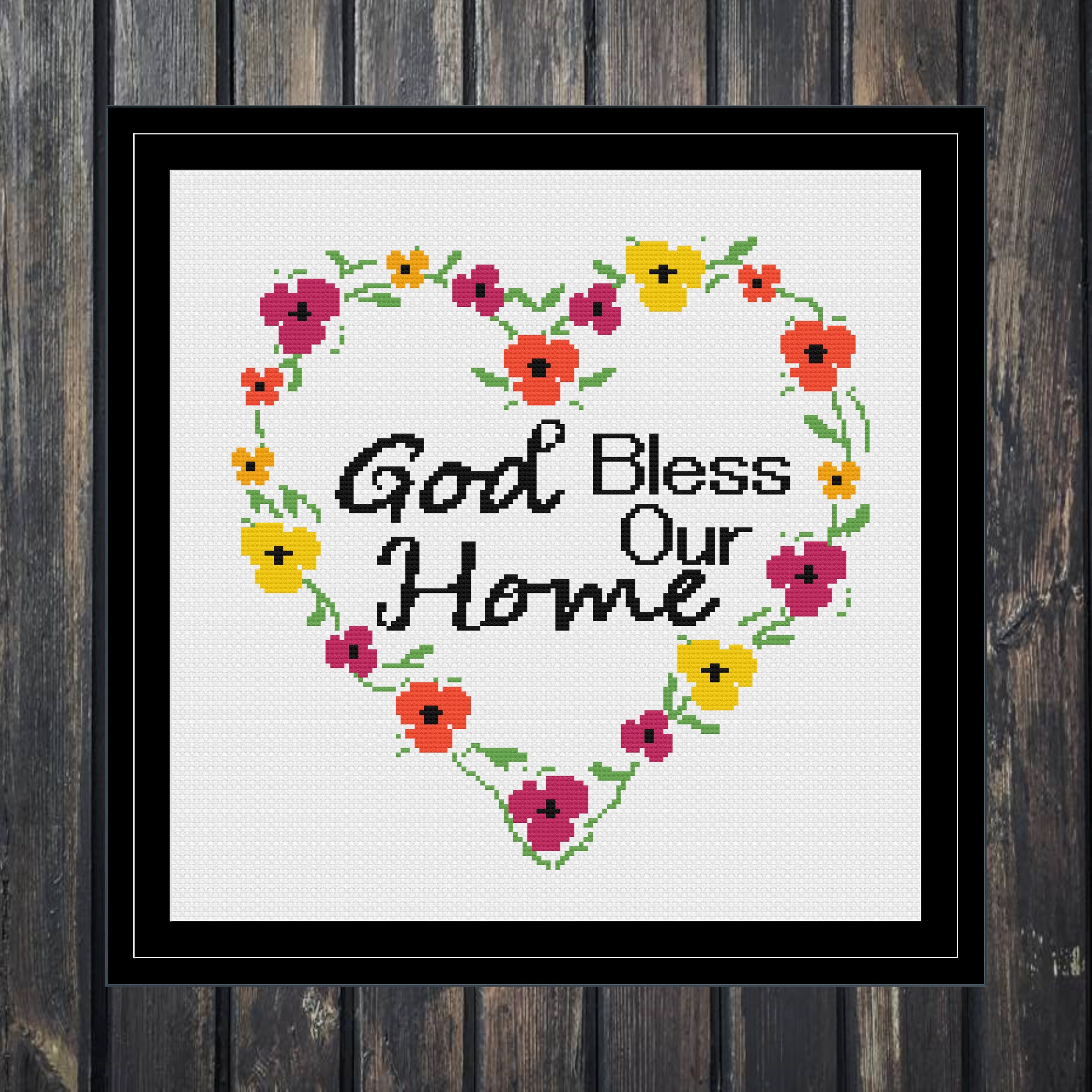 God bless our home Cross Stitch Pattern easy counted cross | Etsy