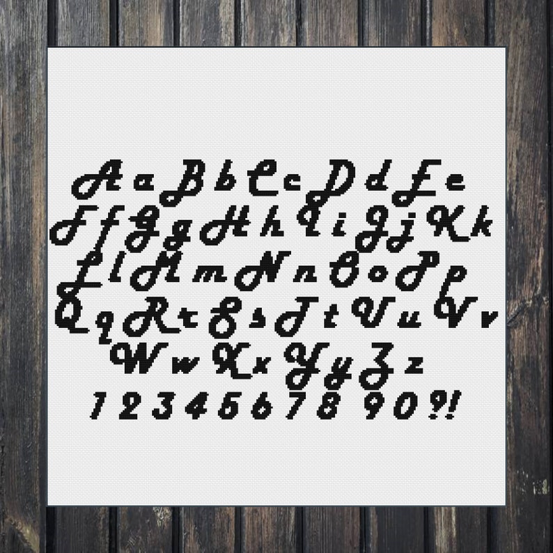 Italic Alphabet Font Letter Upper Case Lower Case Number cross Etsy