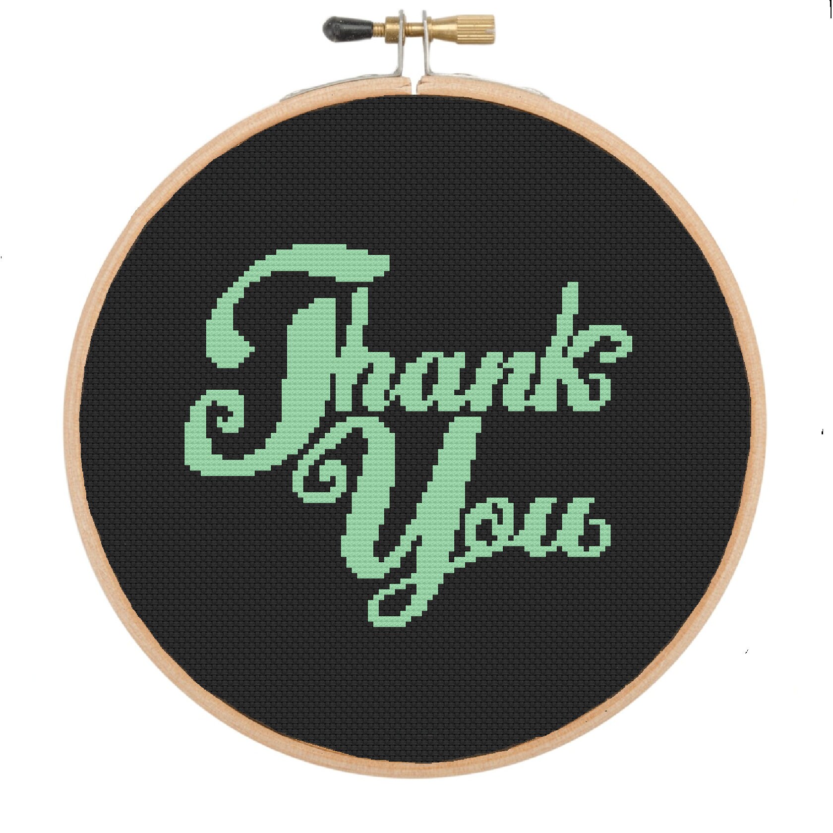 Thank you cross stitch pattern Easy Beginner Level instant Etsy