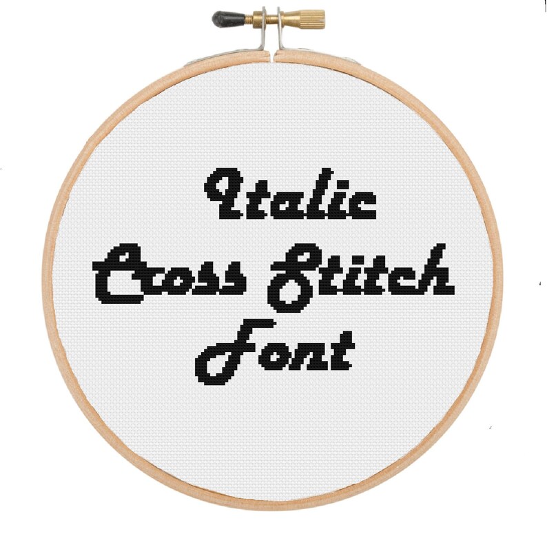 Italic Alphabet Font Letter Upper Case Lower Case Number cross Etsy