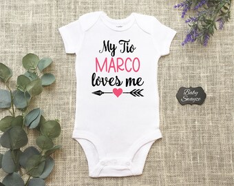 Spanish Mi Tio Me Ama Mu Uncle Loves Me Infant Toddler Baby Bodysuit One Piece