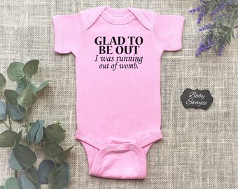 Funny finally out running out of womb boy girl grow vest bodysuit baby shower