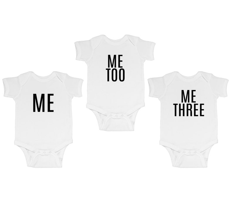 He Did It They Did It He Did It Funny Triplets Baby Vest Bodysuit