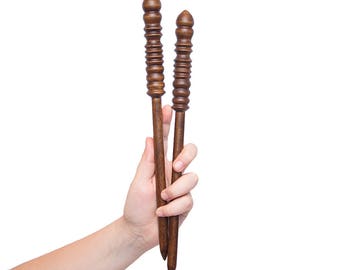 Knitting needles 11mm (0,43") exclusive handmade of natural SIBERIAN BIRCH WOOD #N4