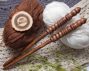 Wooden knitting needles 10mm (0,39") Exclusive handmade of natural SIBERIAN BIRCH WOOD #N3