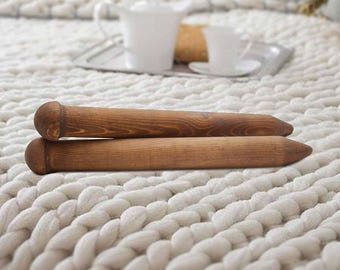 Big Wooden knitting needles 45/400mm Exclusive handmade of natural SIBERIAN PINE WOOD For Chunky Yarn #N20