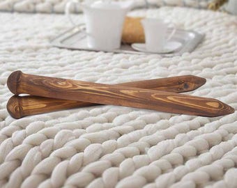 Big Wooden knitting needles 45/500mm Exclusive handmade of natural SIBERIAN PINE WOOD For Chunky Yarn #N21