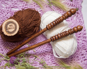 Wooden knitting needles 11mm (0,43") Exclusive handmade of natural SIBERIAN BIRCH WOOD #N4